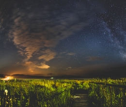 Ночное небо над берегом озера Аракуль, Средний Урал